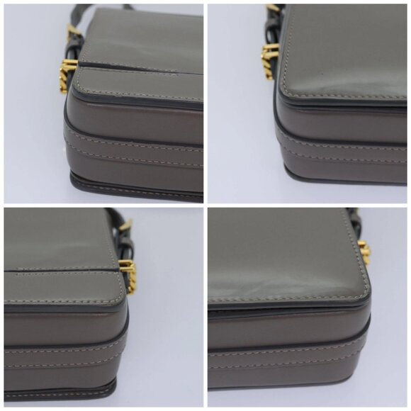 BURBERRY Shoulder Bag Patent leather Gray Gold Auth bs17639 - Picture 14 of 16